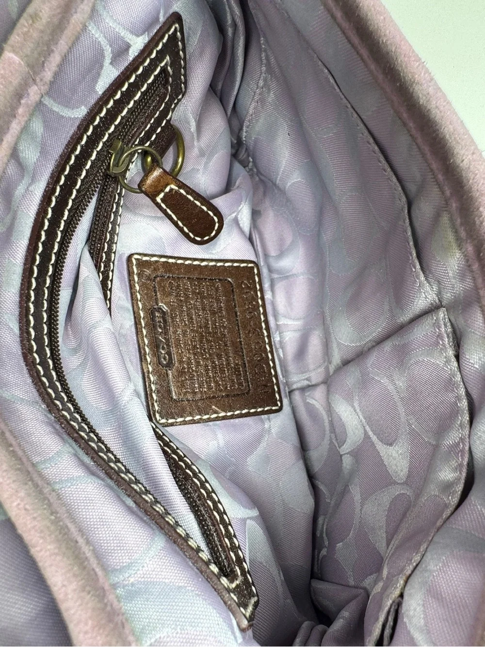 Coach Lavendar Suede Y2K Vintage SoHo Flap Buckle Bag